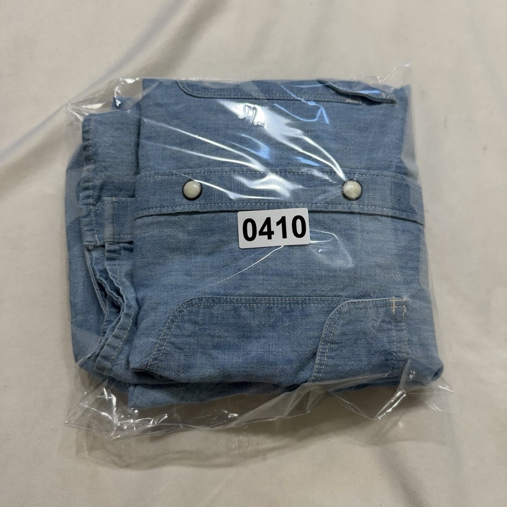 Lucky Brand Western Snap Shirt Mens Medium Blue Chambray Linen Blend M - Picture 13 of 13